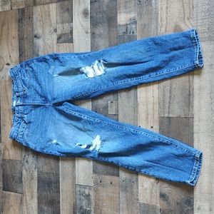 Old Navy OG Straight High Rise Distressed Secret Slim Pockets jeans sz 8 Women
